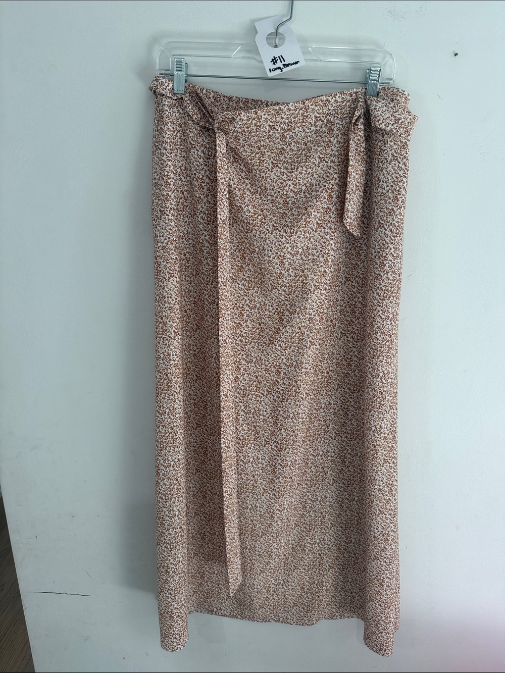Skies Are Blue Peach Floral Tie-Waist Maxi Skirt